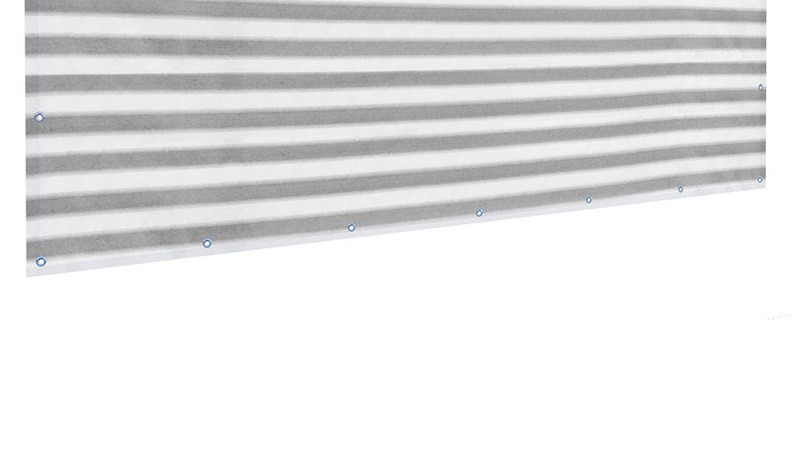 Grey striped HDPE shade net mesh shown flat
