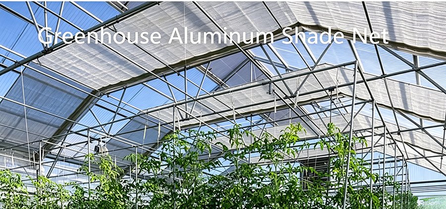 Internal thermal screen installed below the roof above a crop