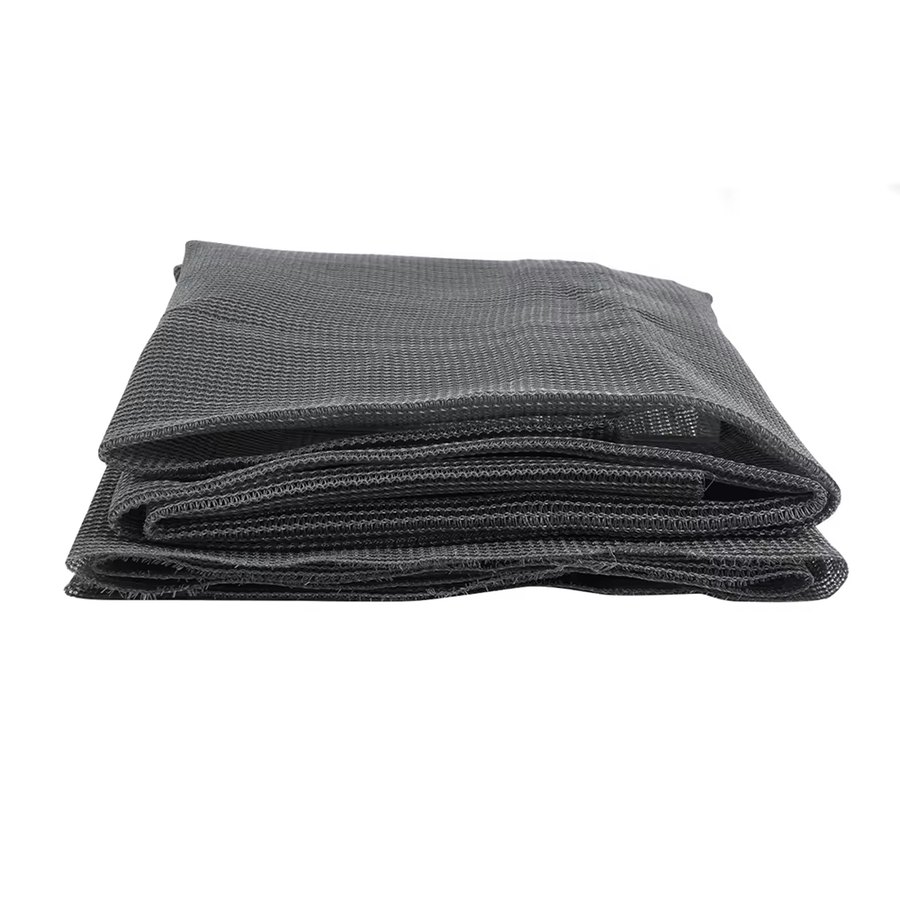 Folded shade net panels showing the knitted structure