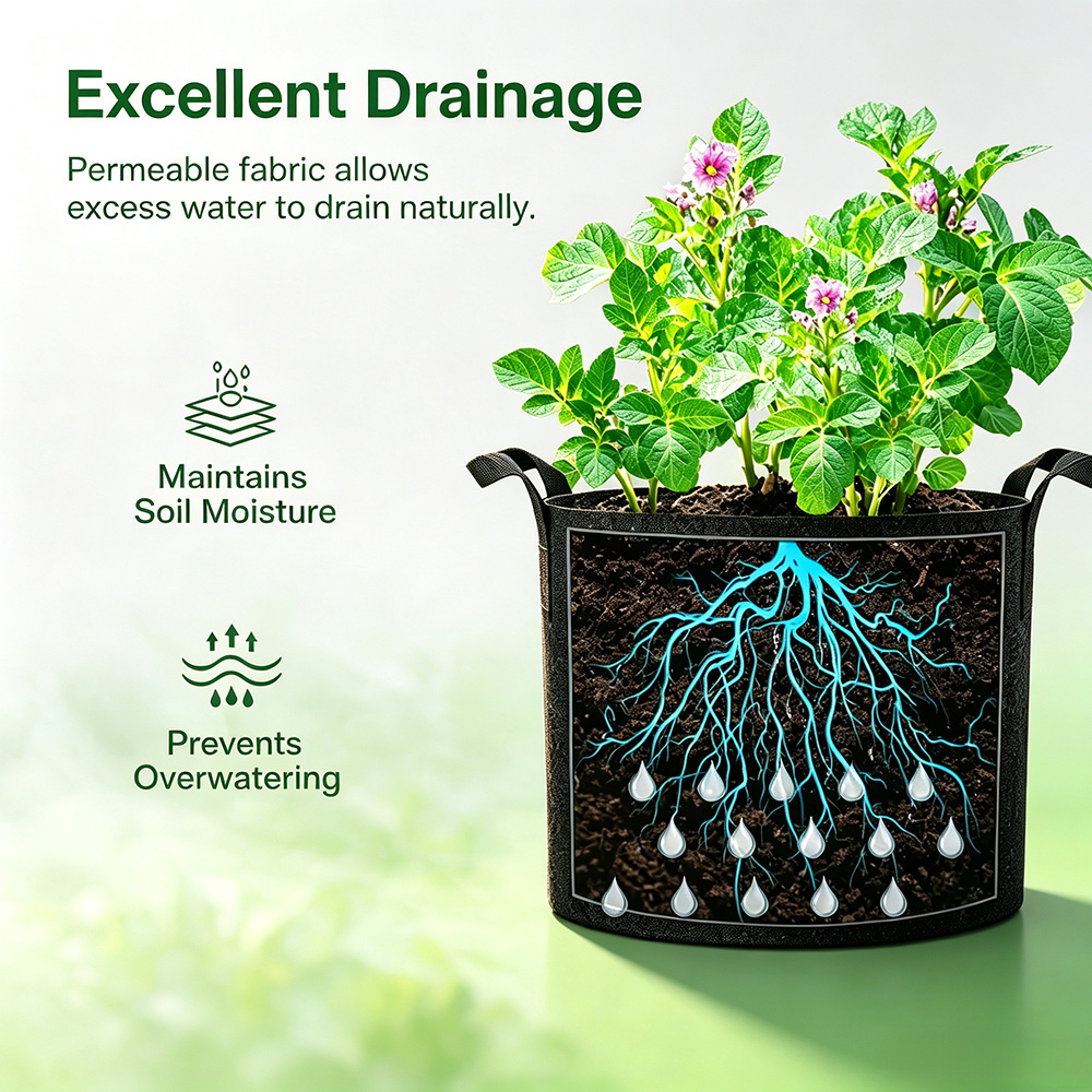 Non-Woven Planting Bag 260-320gsm | Air Pruning Grow Bag 5-Year Life
