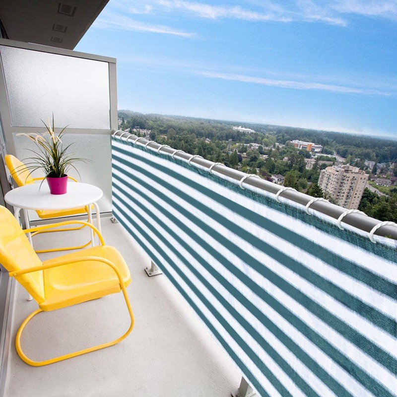 HDPE Folding Balcony Sun Shade Net UV Resistant Windproof Privacy Screen