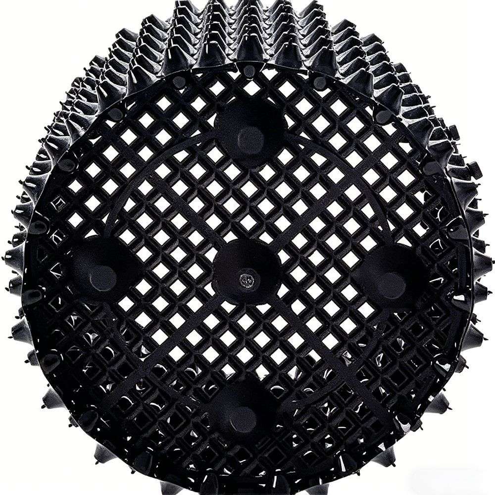 base grid of an air pruning pot seen from underneath