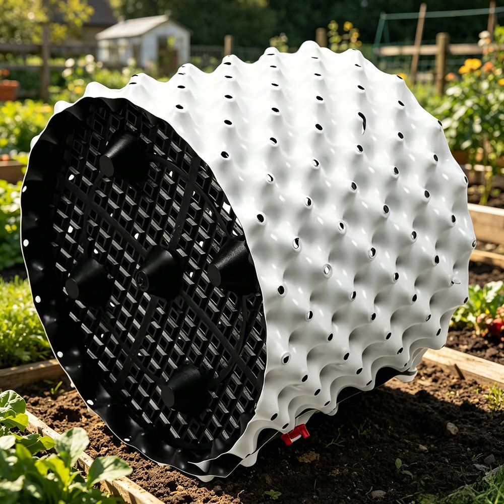 air pruning pot laid on its side showing base plate and wall fixings