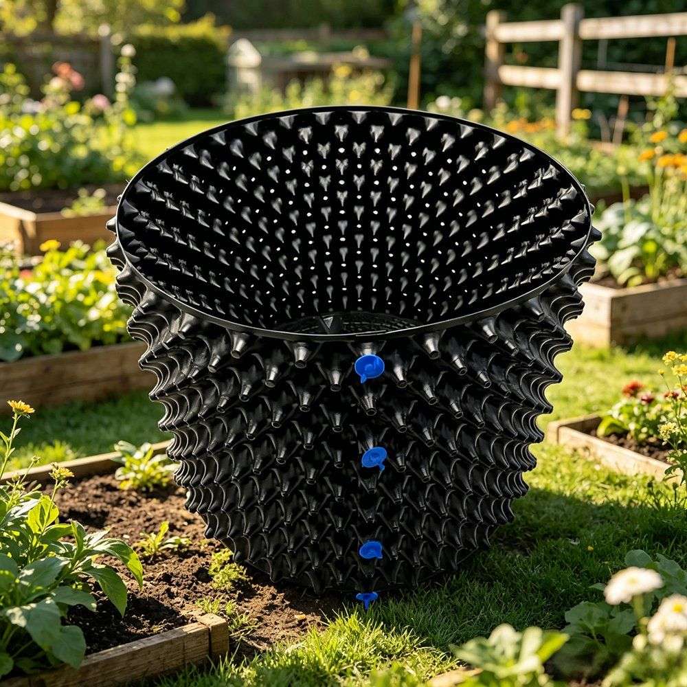 inner view of an air pruning tree container ready for planting