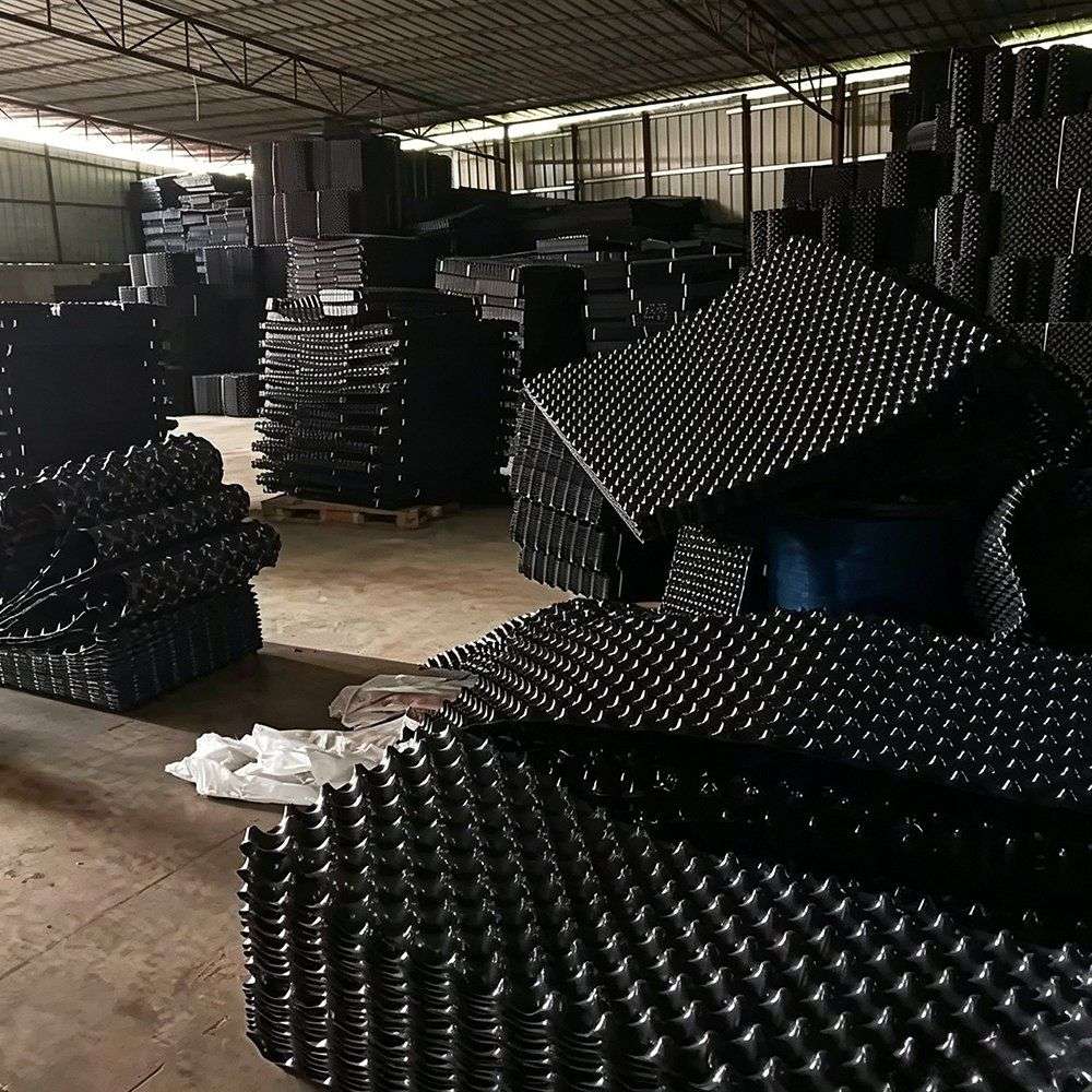 air pruning pot panels stacked in a warehouse batch