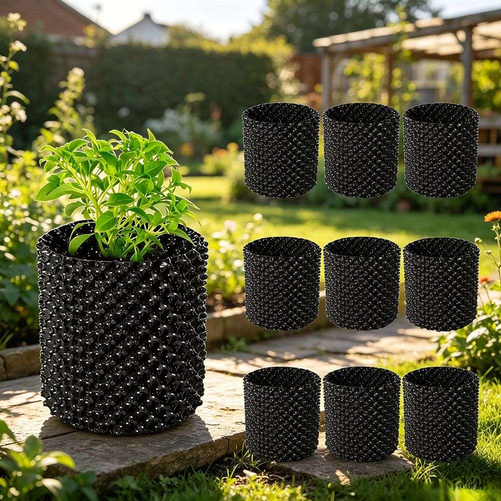 group of air pruning pots in a range of sizes