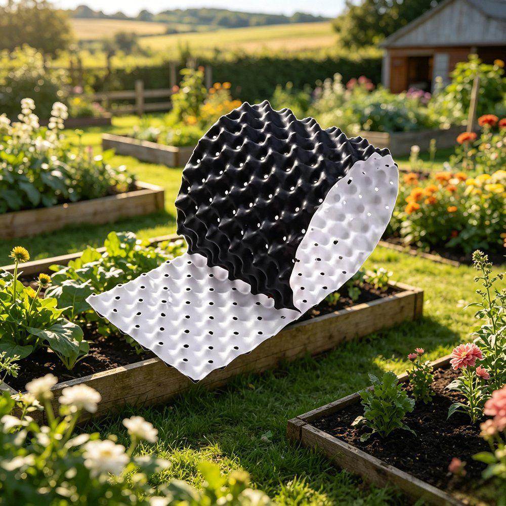 air pruning pot with its split panel open to show the inner root space