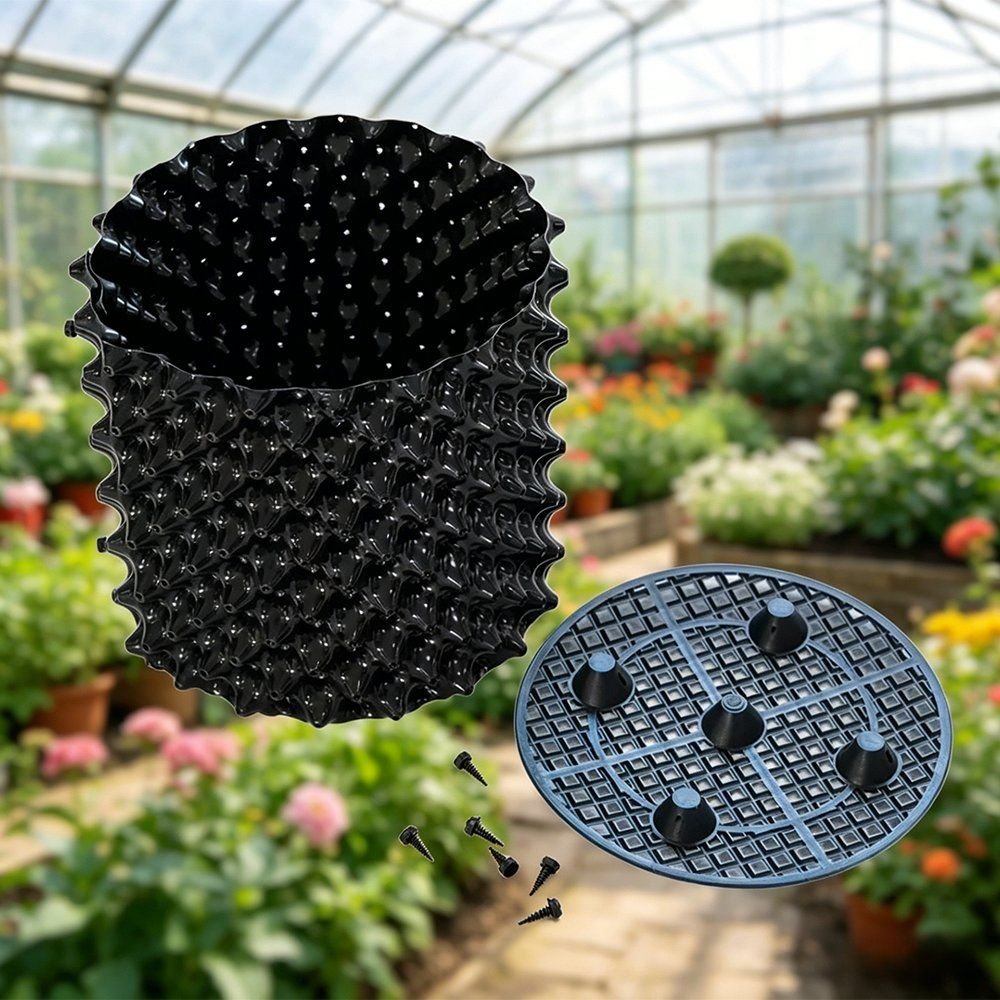 air pruning pot shown with its base plate kit