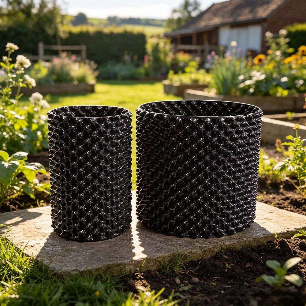 extreme climate planter pair at a growing site
