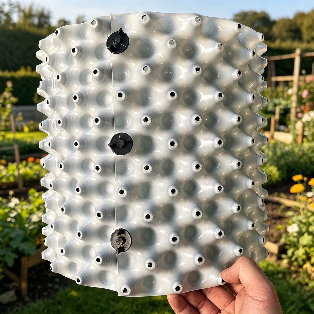 white air pruning panel detail held in hand
