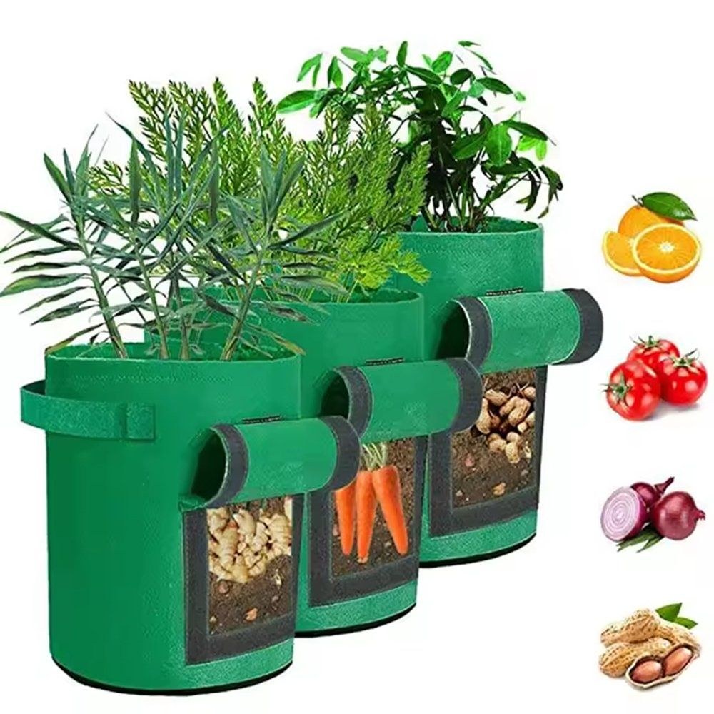 green grow bag with activity window and the crops it is used for