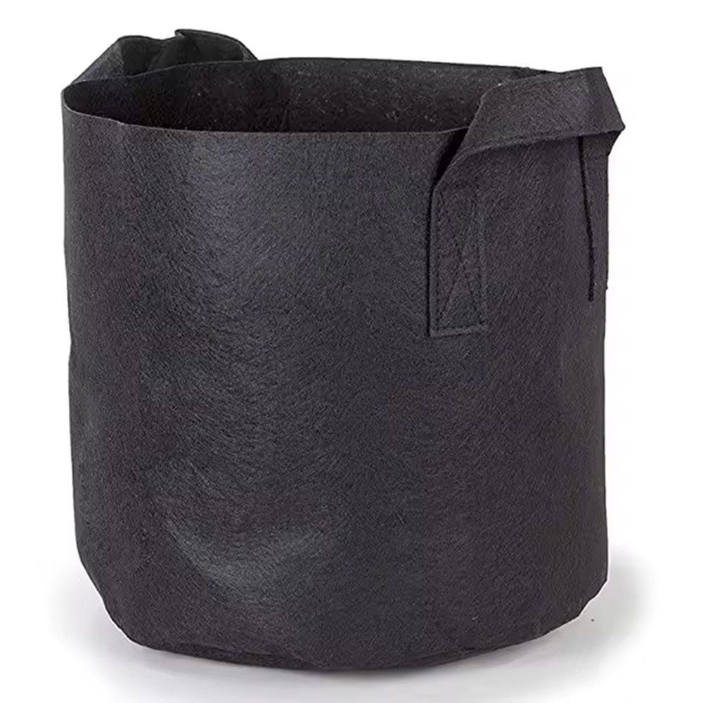 breathable nonwoven grow bag seen from above showing the open rim