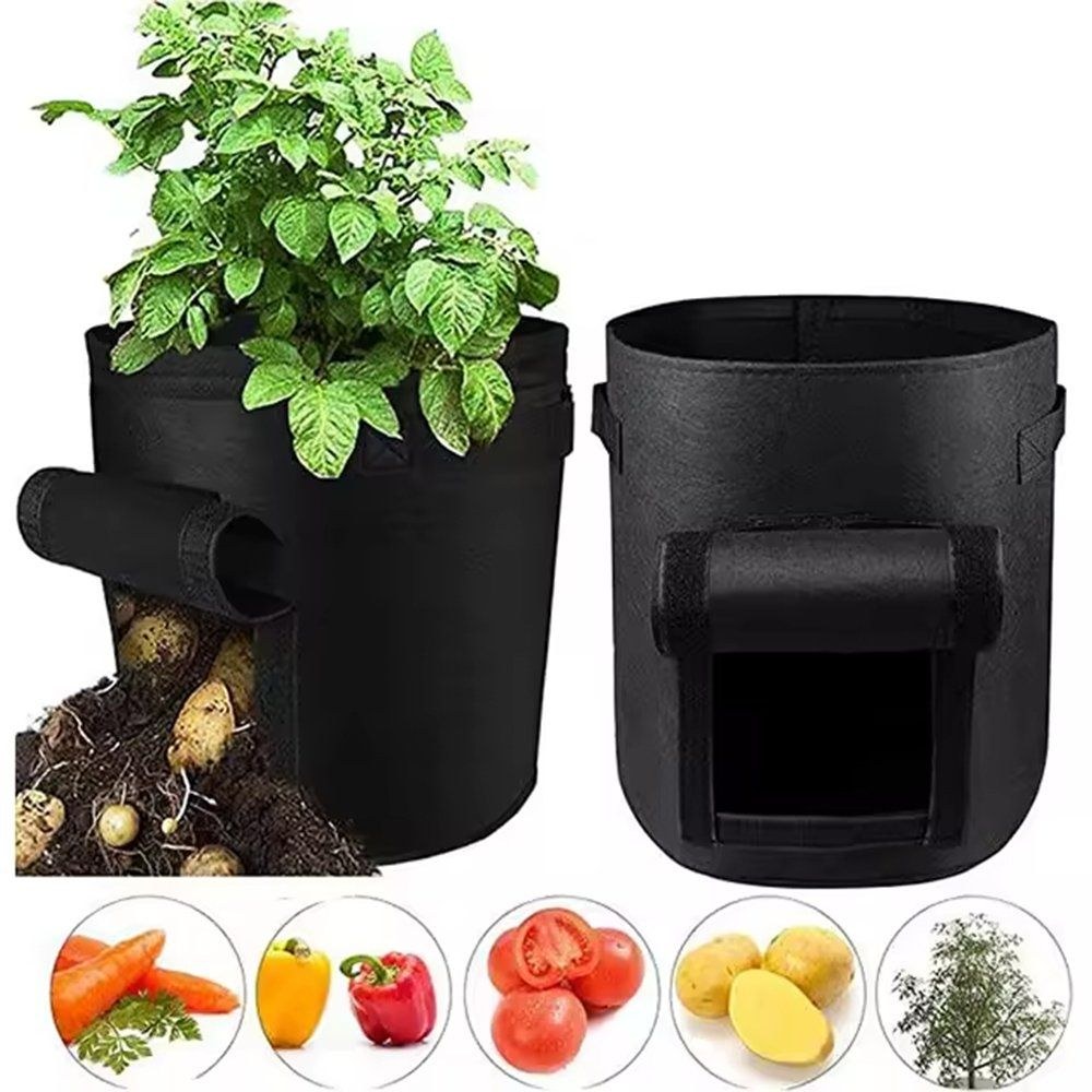 grow bag with activity window and callouts for the crops grown in it