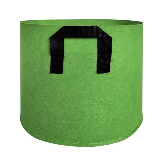 green nonwoven felt nursery bag with webbing handles