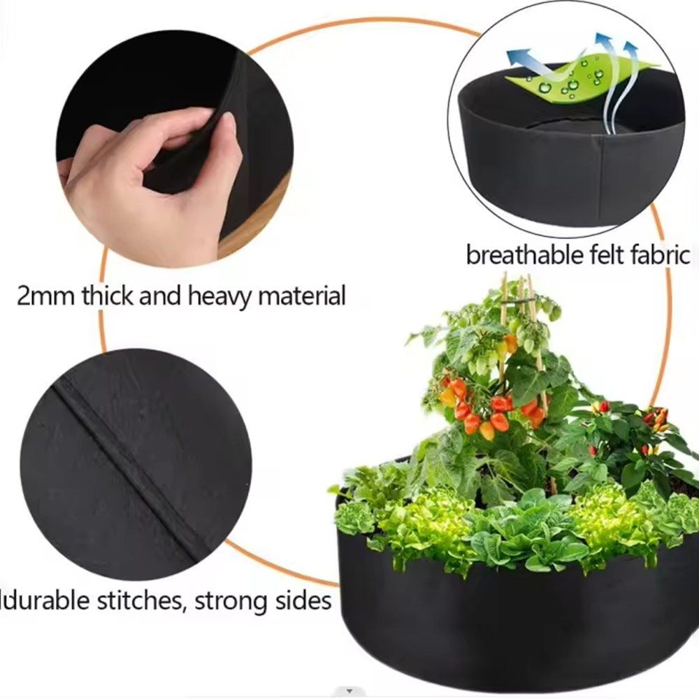 grow bag callouts showing thickness wall strength and breathable felt