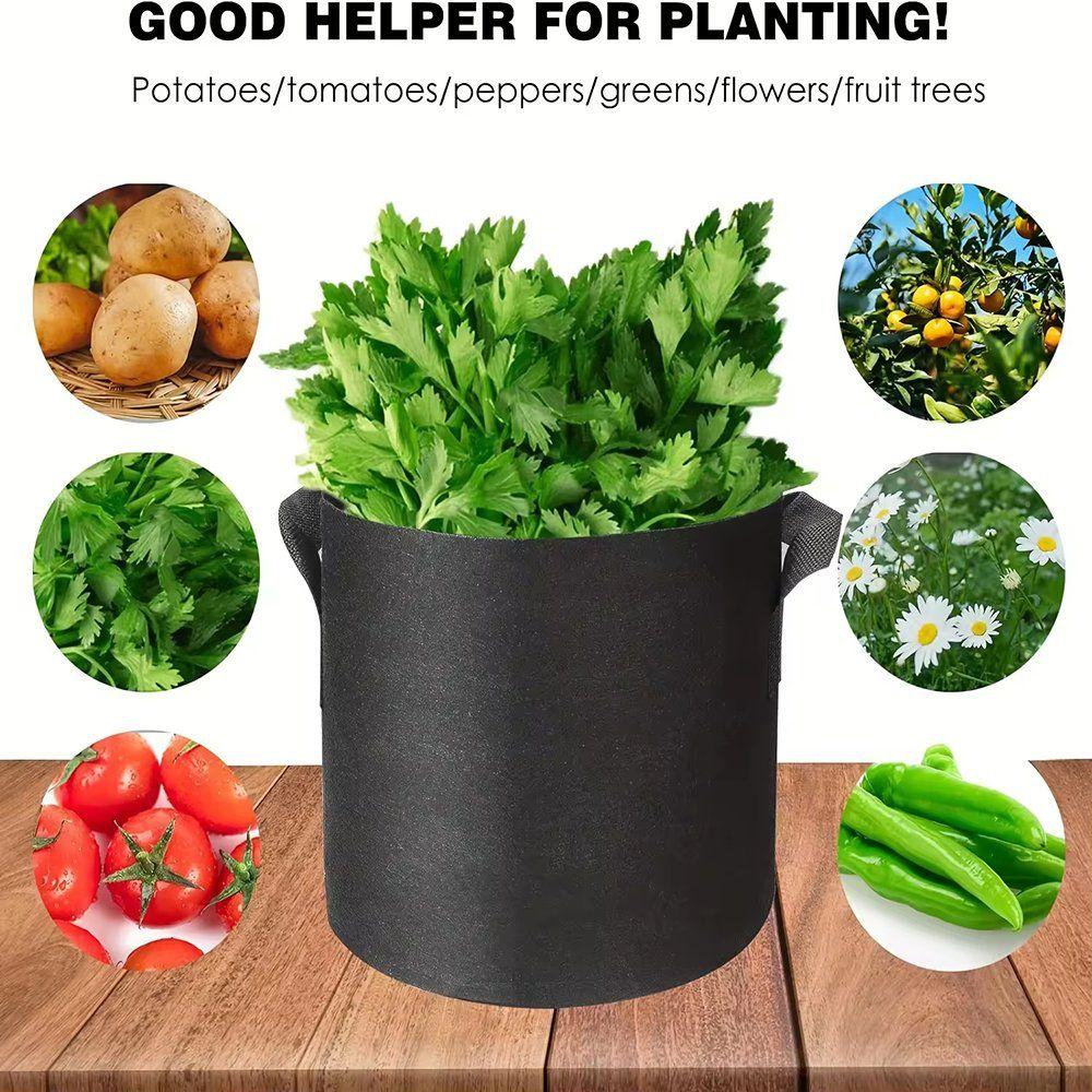 grow bag crop chart showing potatoes tomatoes peppers and leafy crops