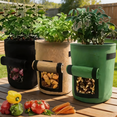 all-season fabric bag,biodegradable planting bag,custom gallon grow bag,eco felt planter,sustainable nursery container
